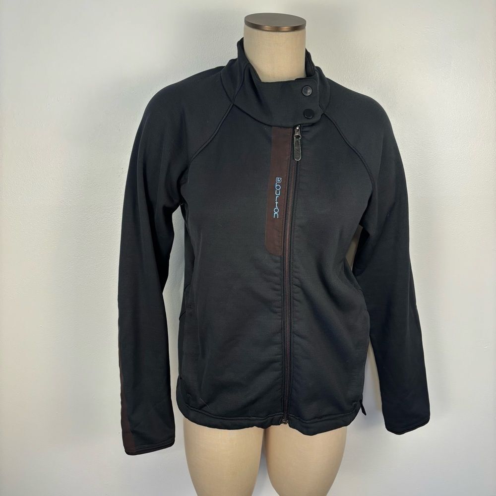Burton Womens Large Black Softshell Full Zip Front Jacket Coat Snowboarding